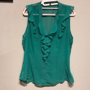 Sheer emerald green Express blouse